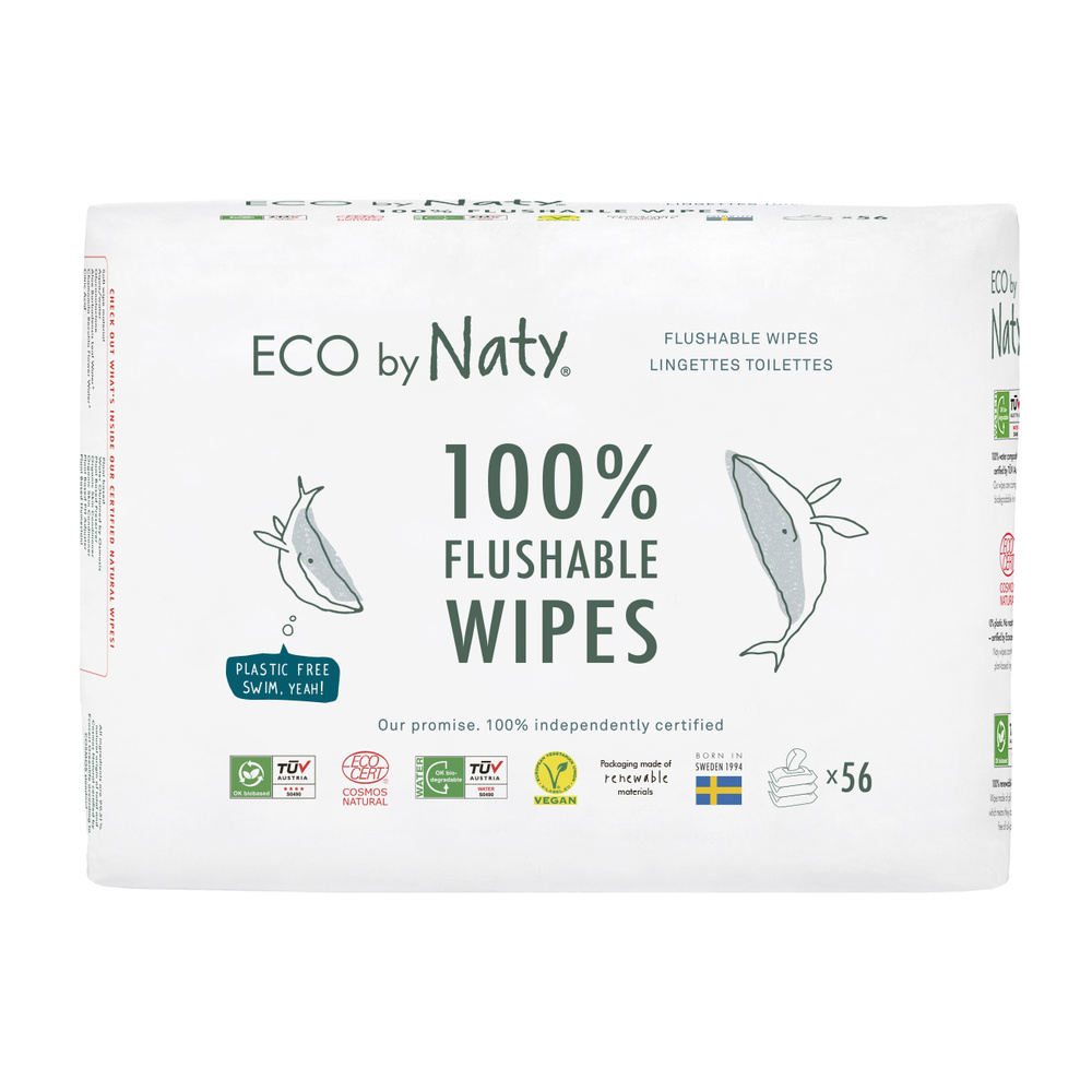 ECO by Naty Lingettes Bébé jetables toilettes Lingettes Bébé