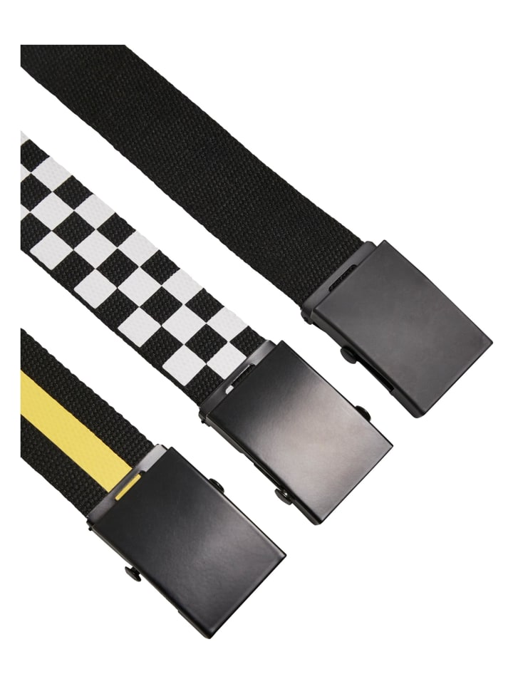 Urban Classics Urban Classics Gürtel in black/white/yellow günstig kaufen