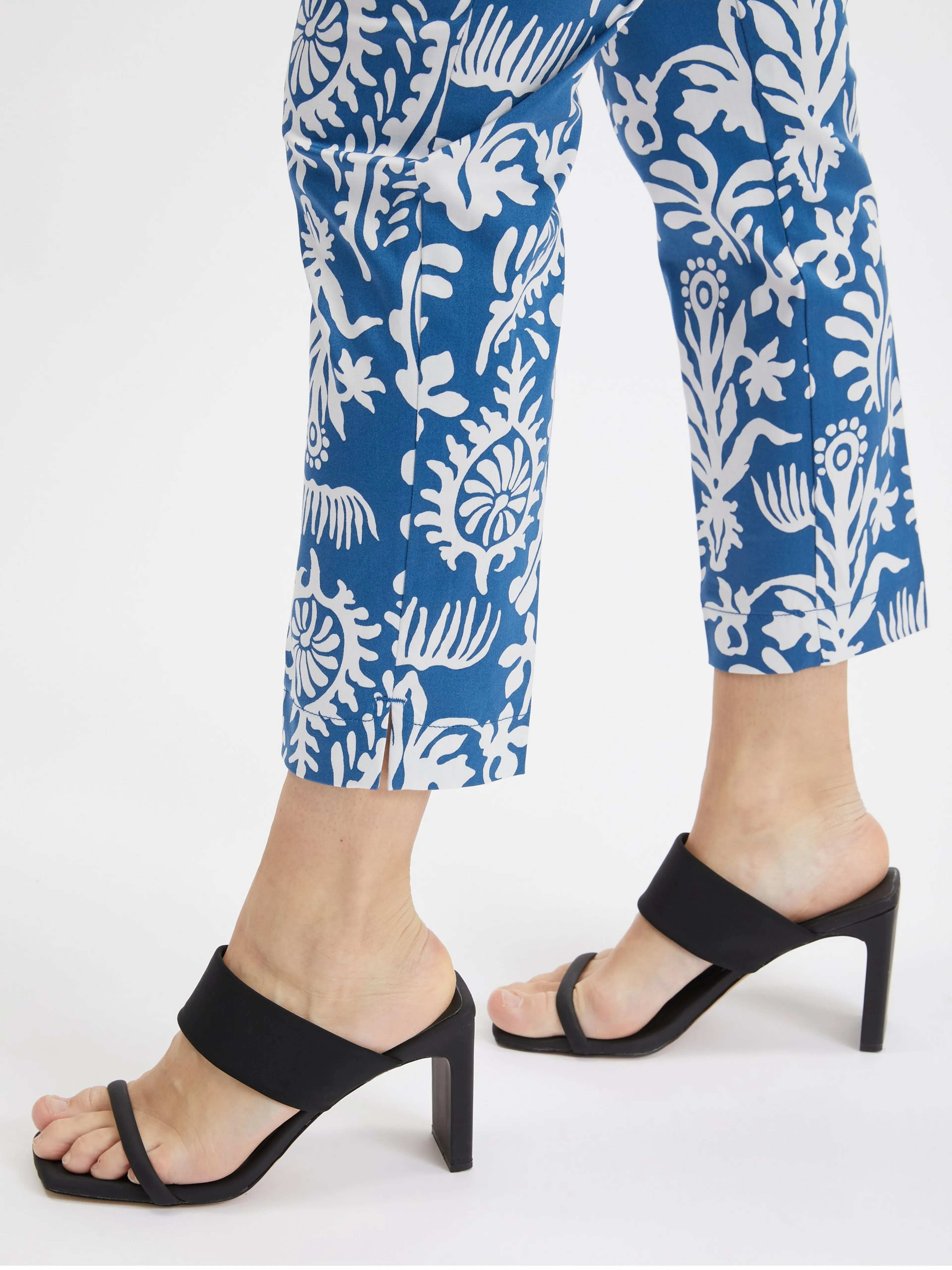 Weiß und blau gemusterte Damen-Culottes ORSAY