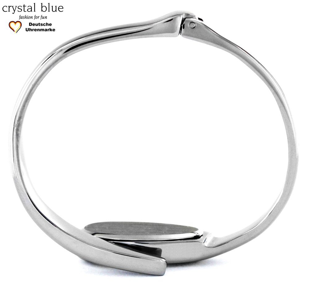 crystal blue Quarzuhr Damen Spangenuhr silber analog, Gratis Versand