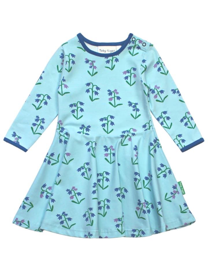 Toby Tiger Skater Kleid mit Glockenblumen Print in blau günstig kaufen