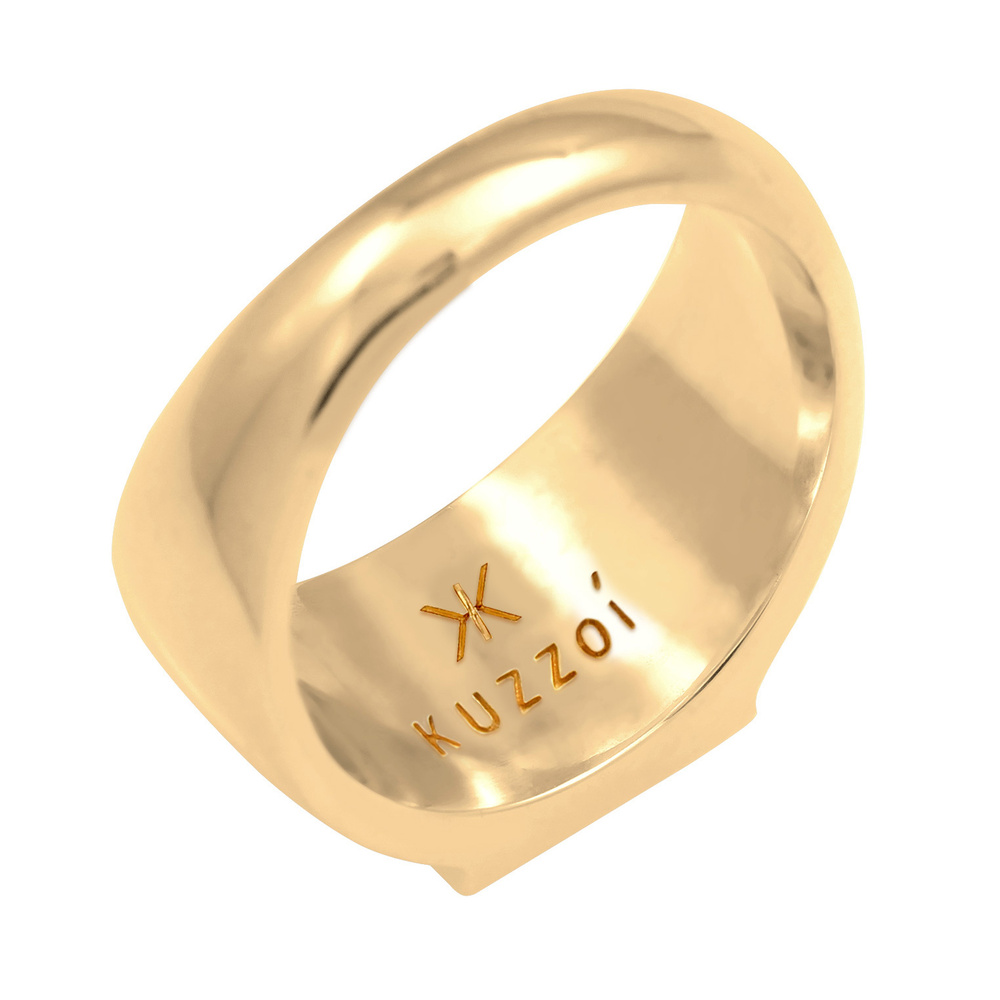 KUZZOI KUZZOI Bague Hommes Sceau Rectangle Brillant Basique Solide en argent sterling 92 Bague
