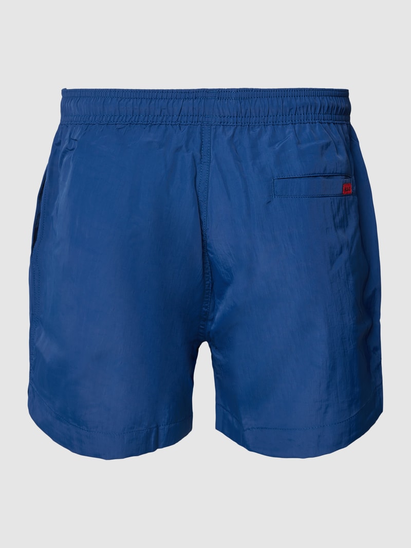Badehose mit Label-Detail Modell 'Dominica' in marineblau