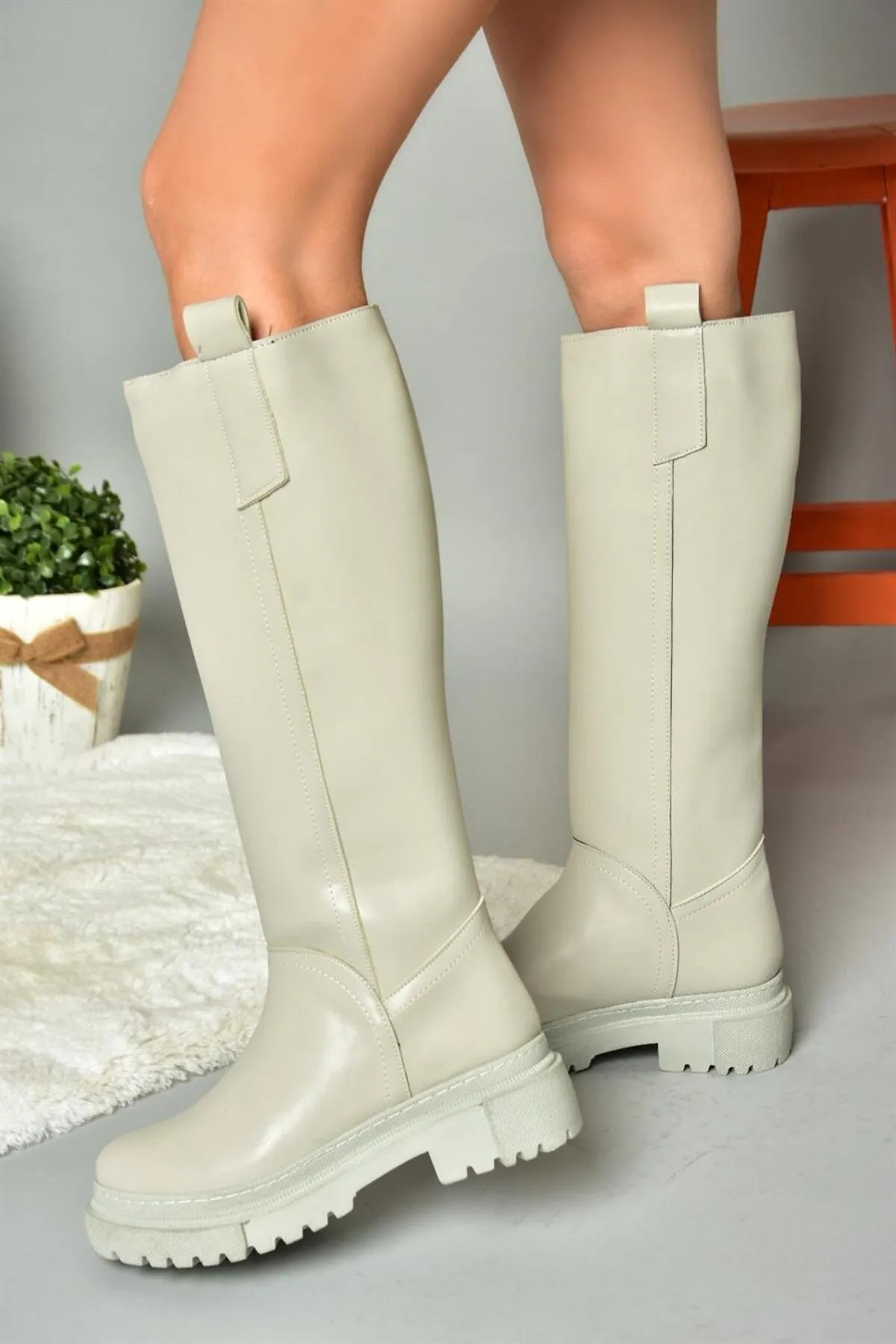 Fox Shoes  R973201109 Graue Damenstiefel mit dicker Sohle