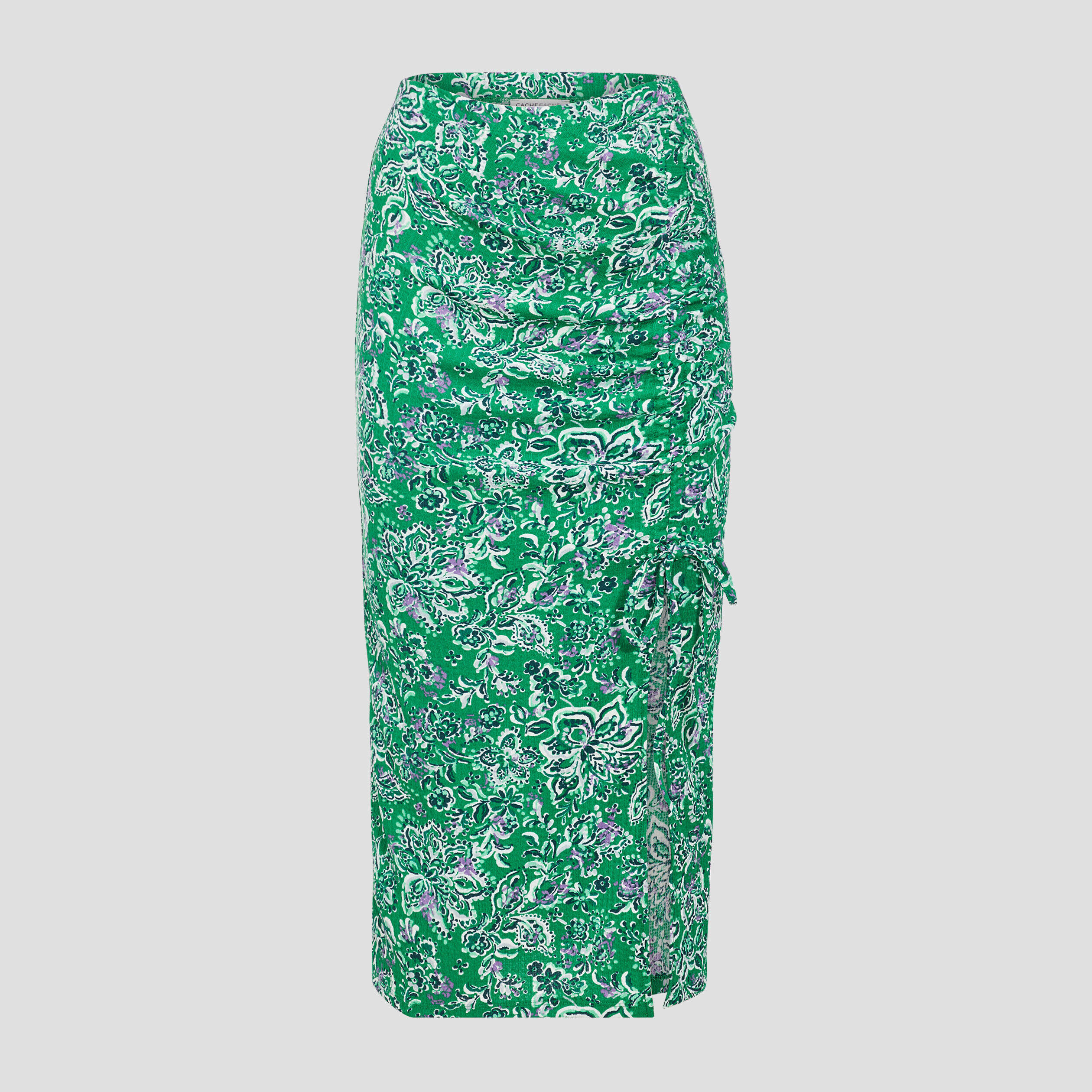 Jupe midi ajustée vert femme | Cache Cache
