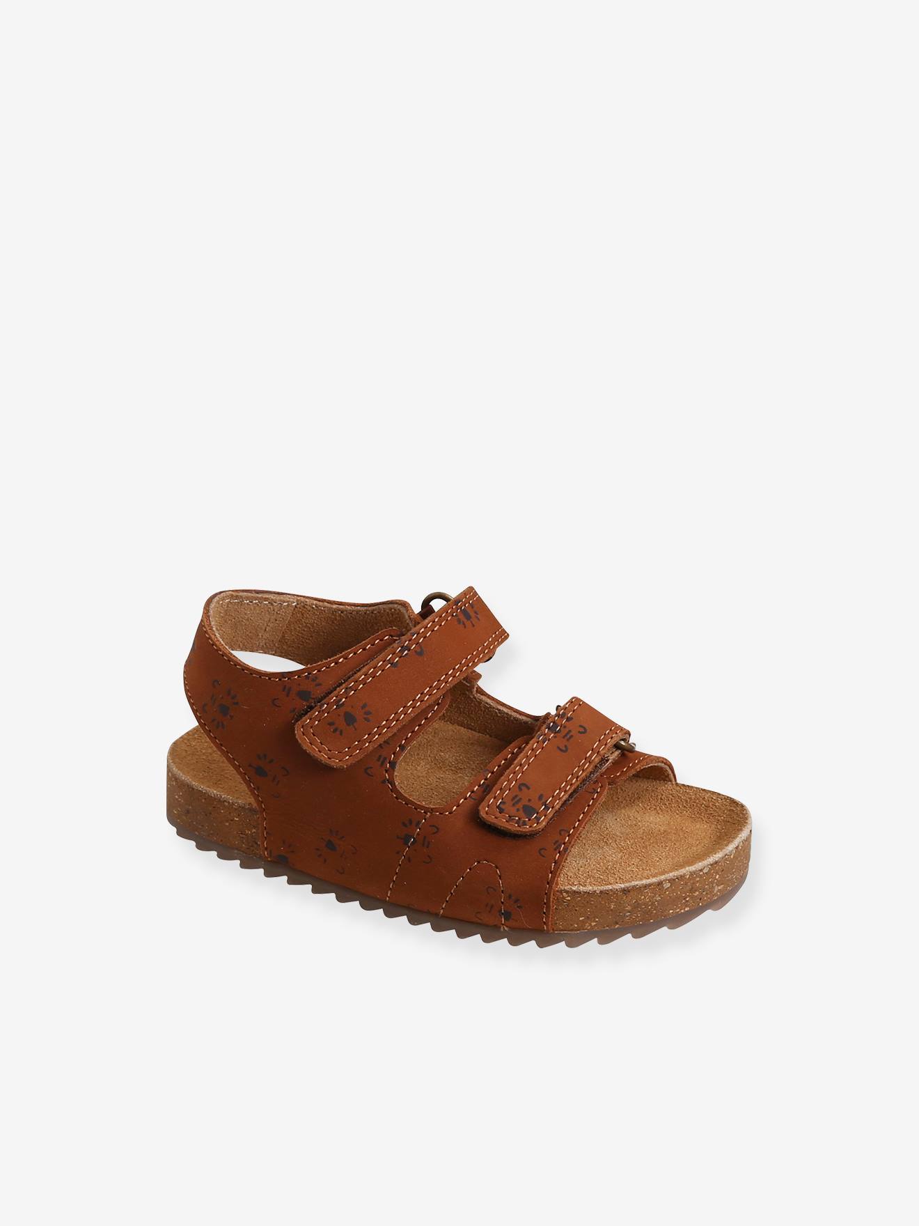 Vertbaudet Jungen Baby Klett-Sandalen - braun