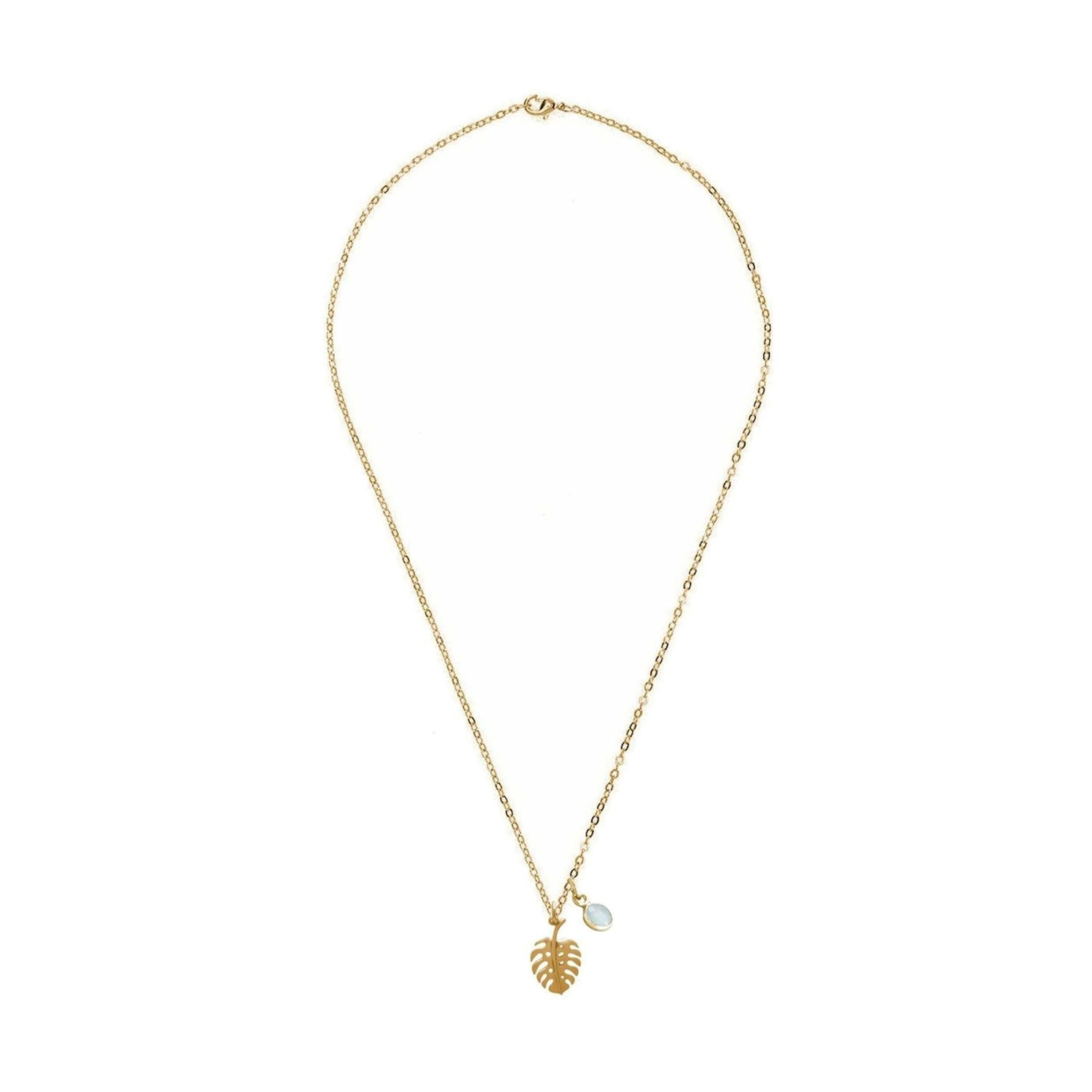 Kette mit Anhänger 'Tropisches Blatt CHALCEDON'