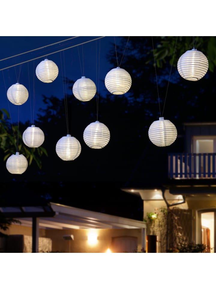 MARELIDA LED Solar Lichterkette Lampions L: 4,5m in weiß günstig kaufen onesize
