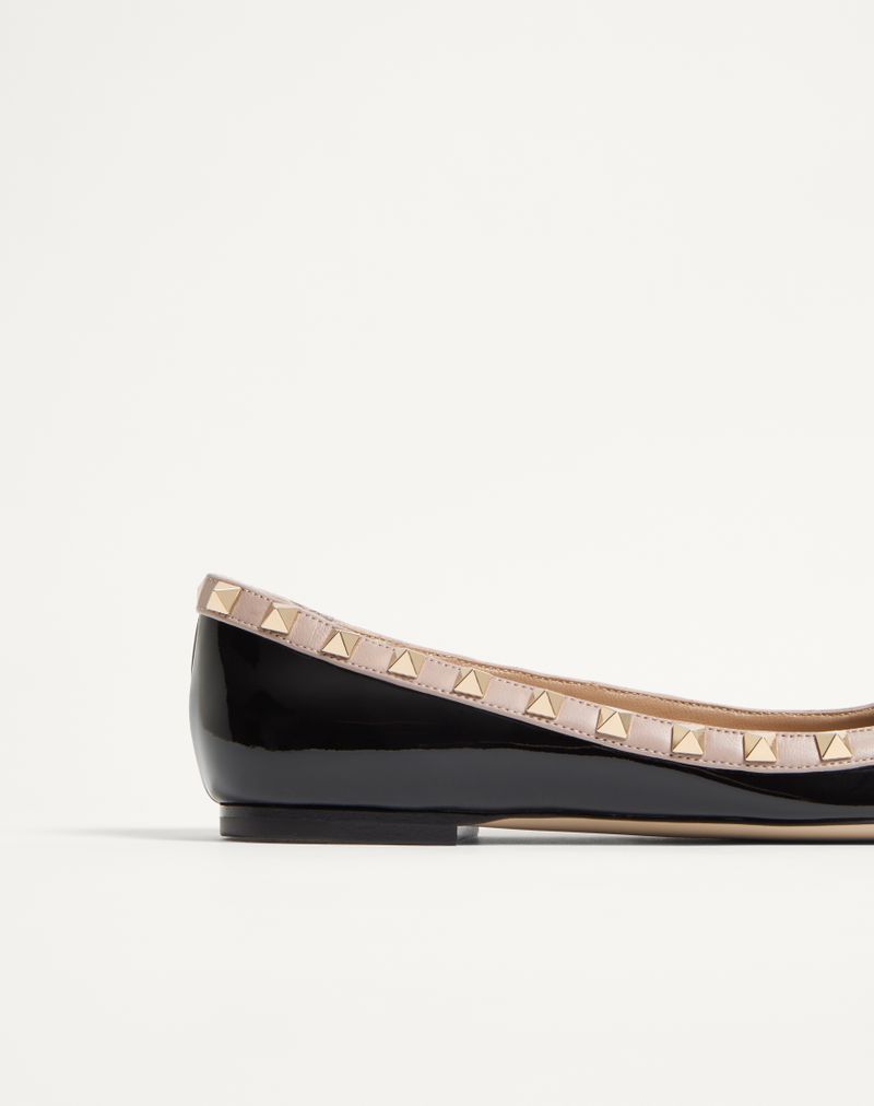 Bailarina de couro envernizado Rockstud