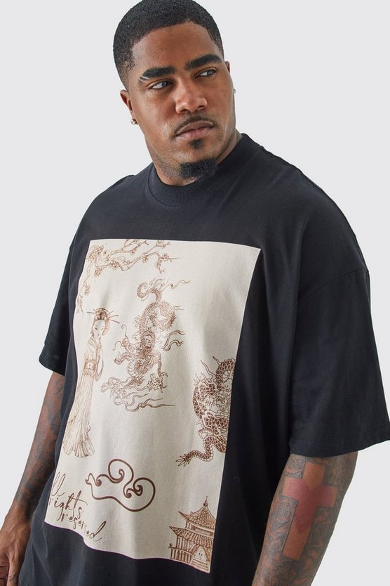 Plus Oversize T-Shirt mit Print