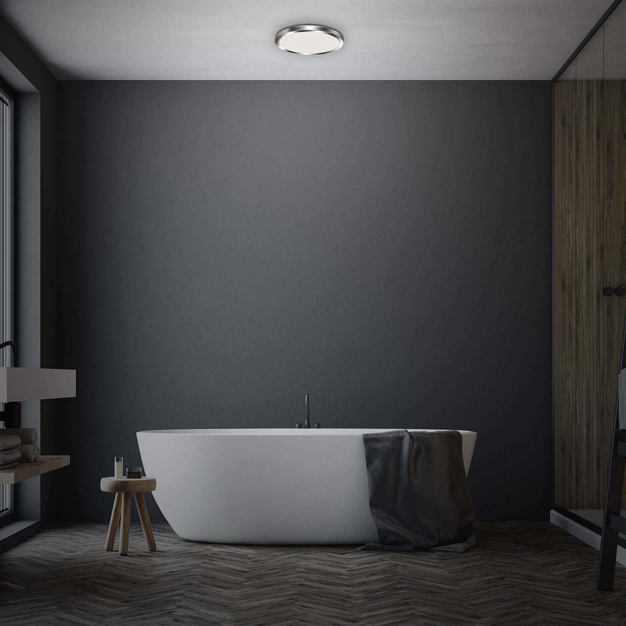 Briloner Leuchten LED Deckenleuchte 2302-018, LED fest verbaut, Neutralweiß, Badezimmerleuchte 4.000K 1.500lm 15W IP44 Ø29cm