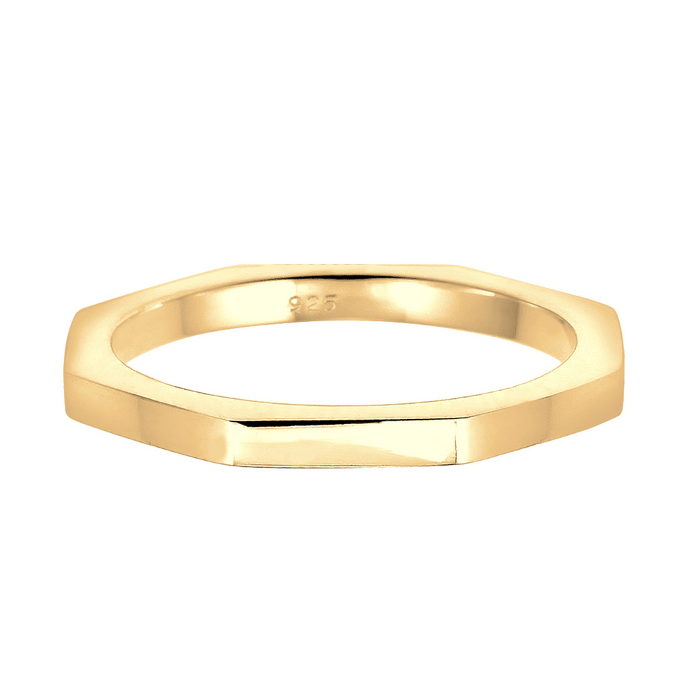 Elli Elli Bague Hexagon Geo Minimal 925 Sterling Silber Bague