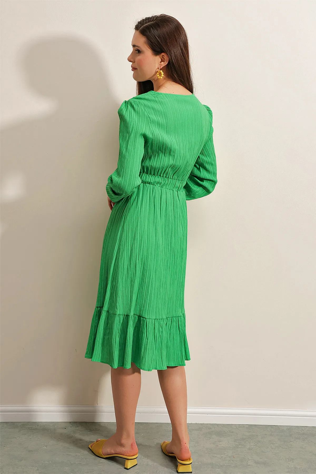 Bigdart  2371 Volant-Webkleid – Grün