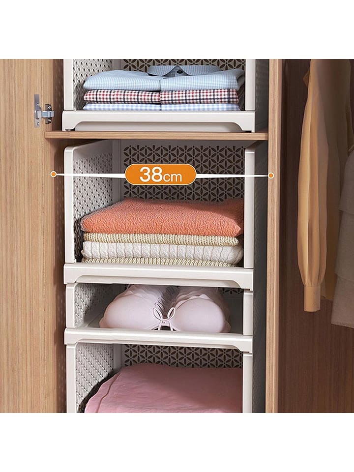 Joybos Kleiderschrank-Aufbewahrungsbox in Weiß - (B)44 x (H)38 x (T)24,5 cm günstig kaufen onesize