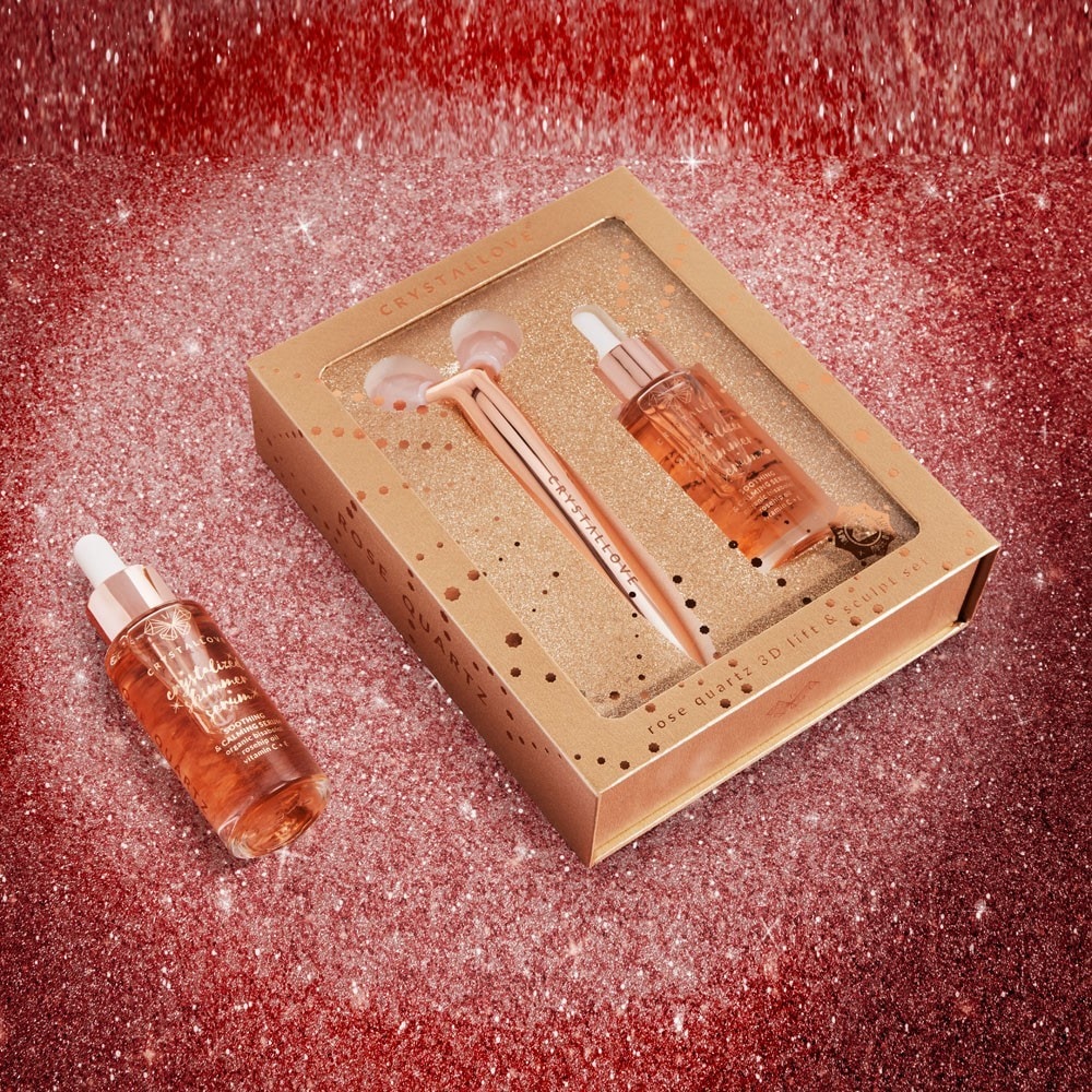 Set cadou Crystallove Rose Quartz 3D Lift & Sculpt - Ediție limitată