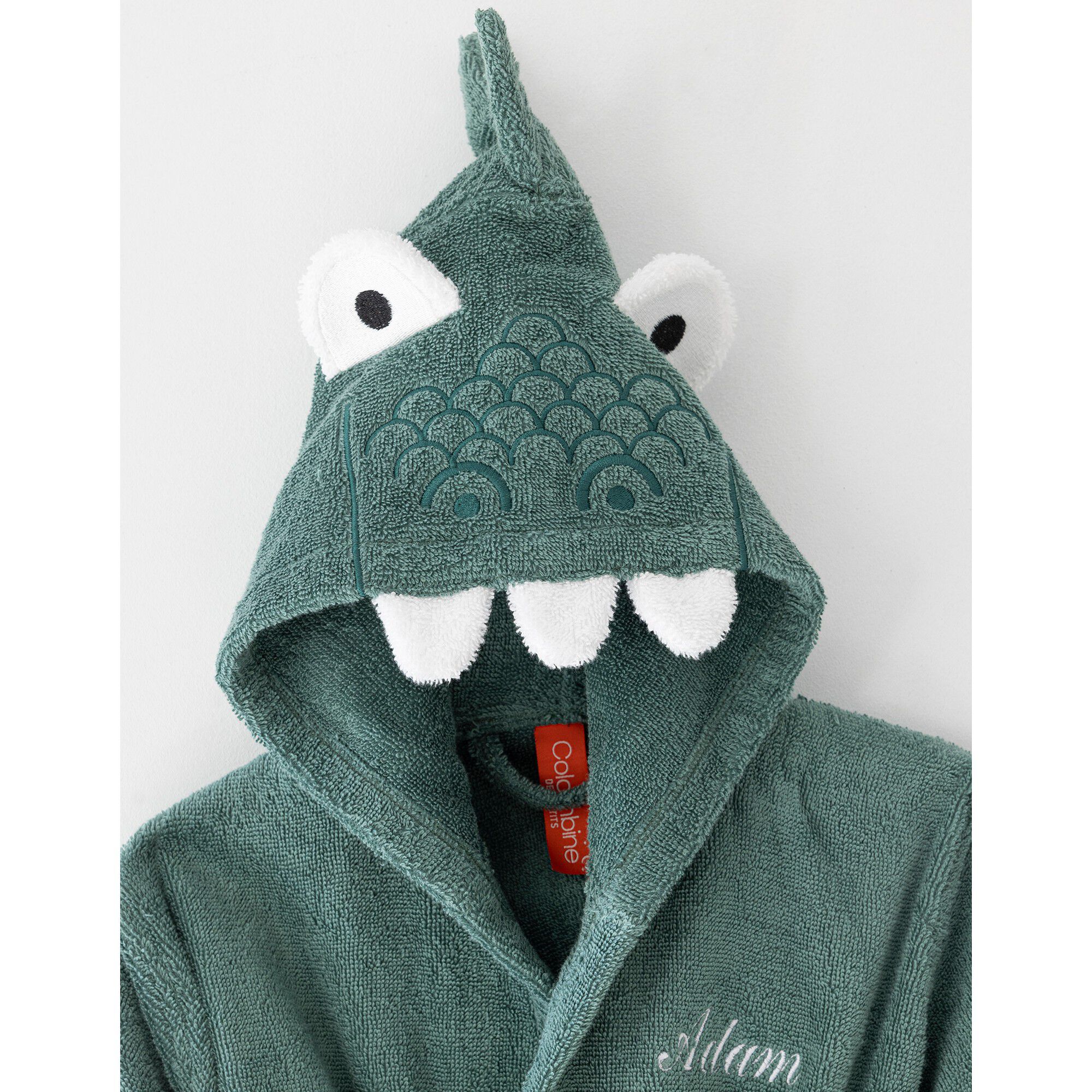 Peignoir de bain enfant à capuche dinosaure personnalisable