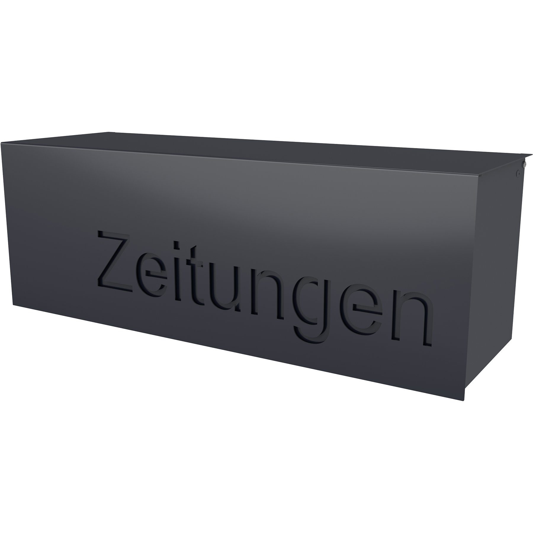 MOCAVI Briefkasten MOCAVI Zeitungsfach ZF 2b anthrazit-grau (RAL 7016) Beschriftung Zeitungen