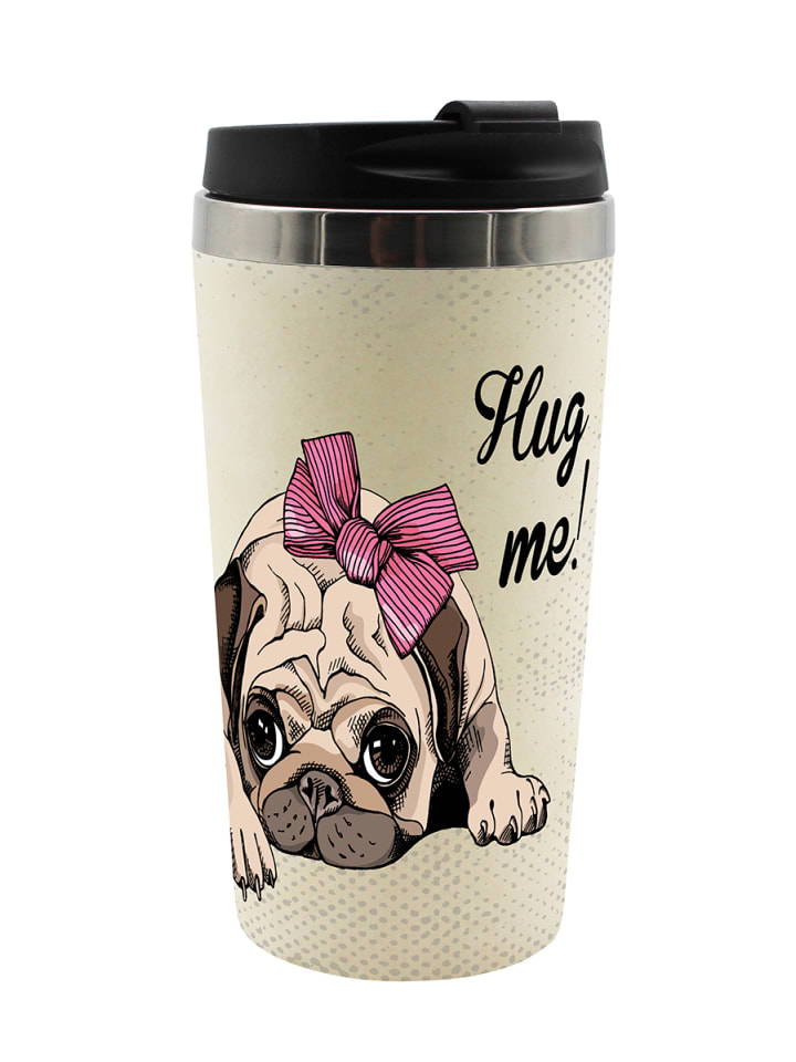 Geda Labels Coffee to go Becher Vintage Mops in Beige - 400 ml günstig kaufen onesize