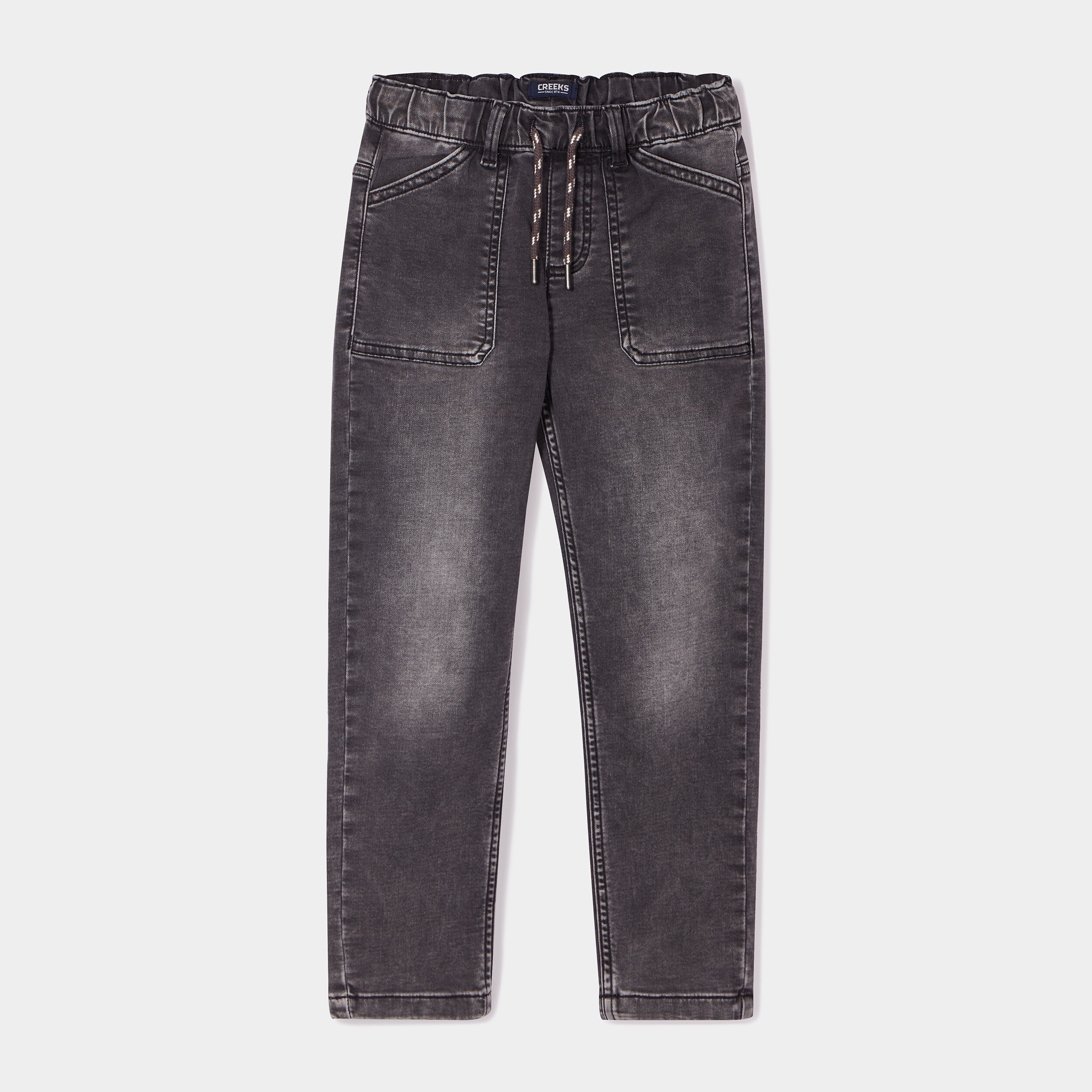 Jeans jogger taille élastiquée Creeks denim gris garçon | La Halle