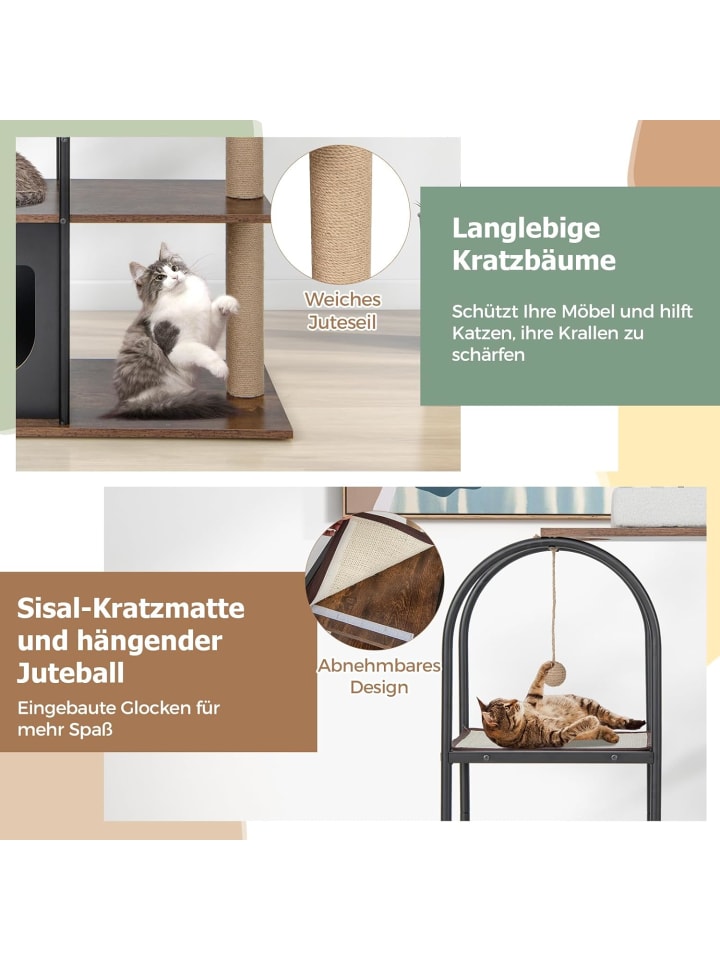 COSTWAY Katzenbaum 118cm in Schwarz günstig kaufen onesize