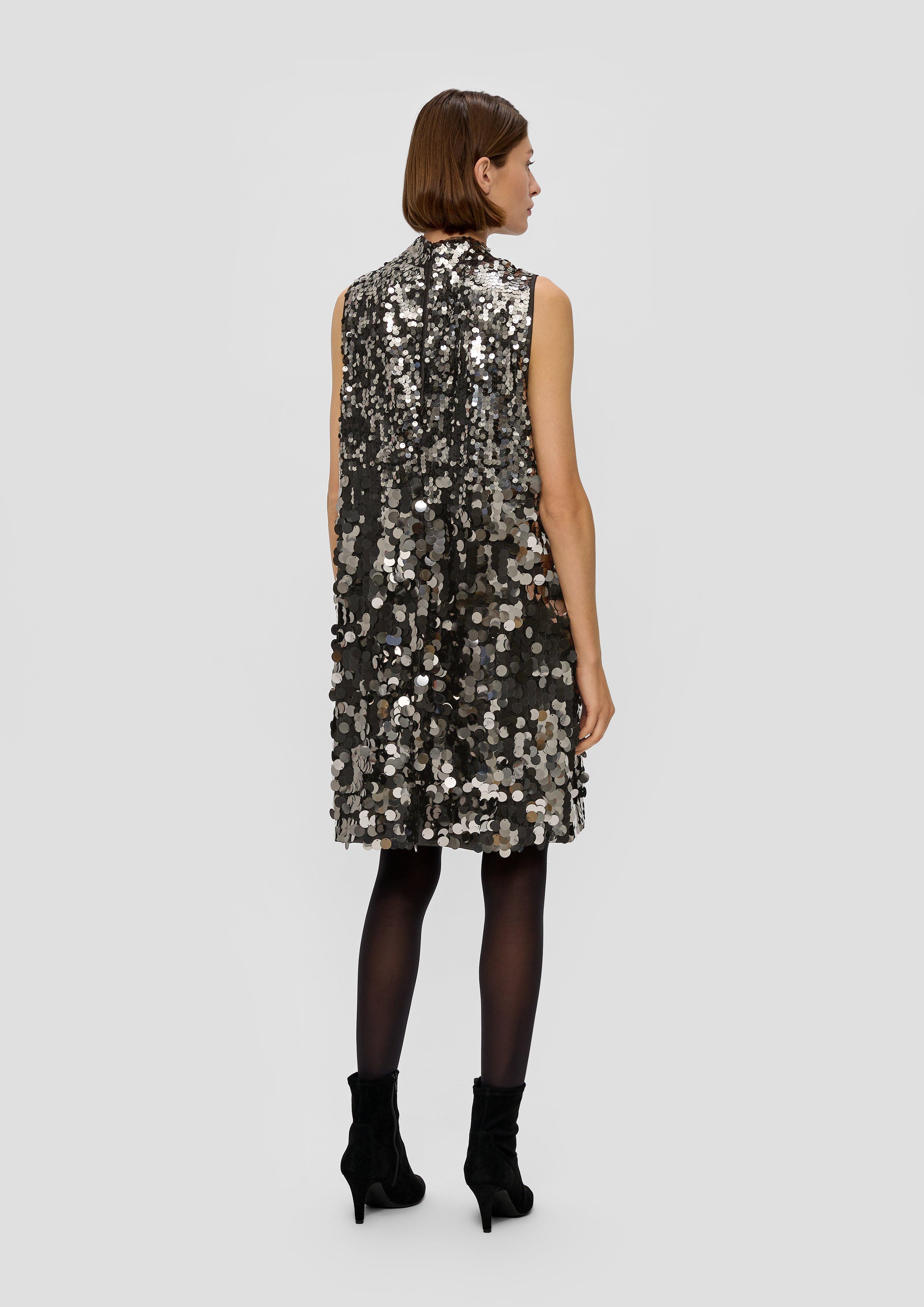 Mesh-Kleid mit Pailletten-Besatz  2139144-9897
