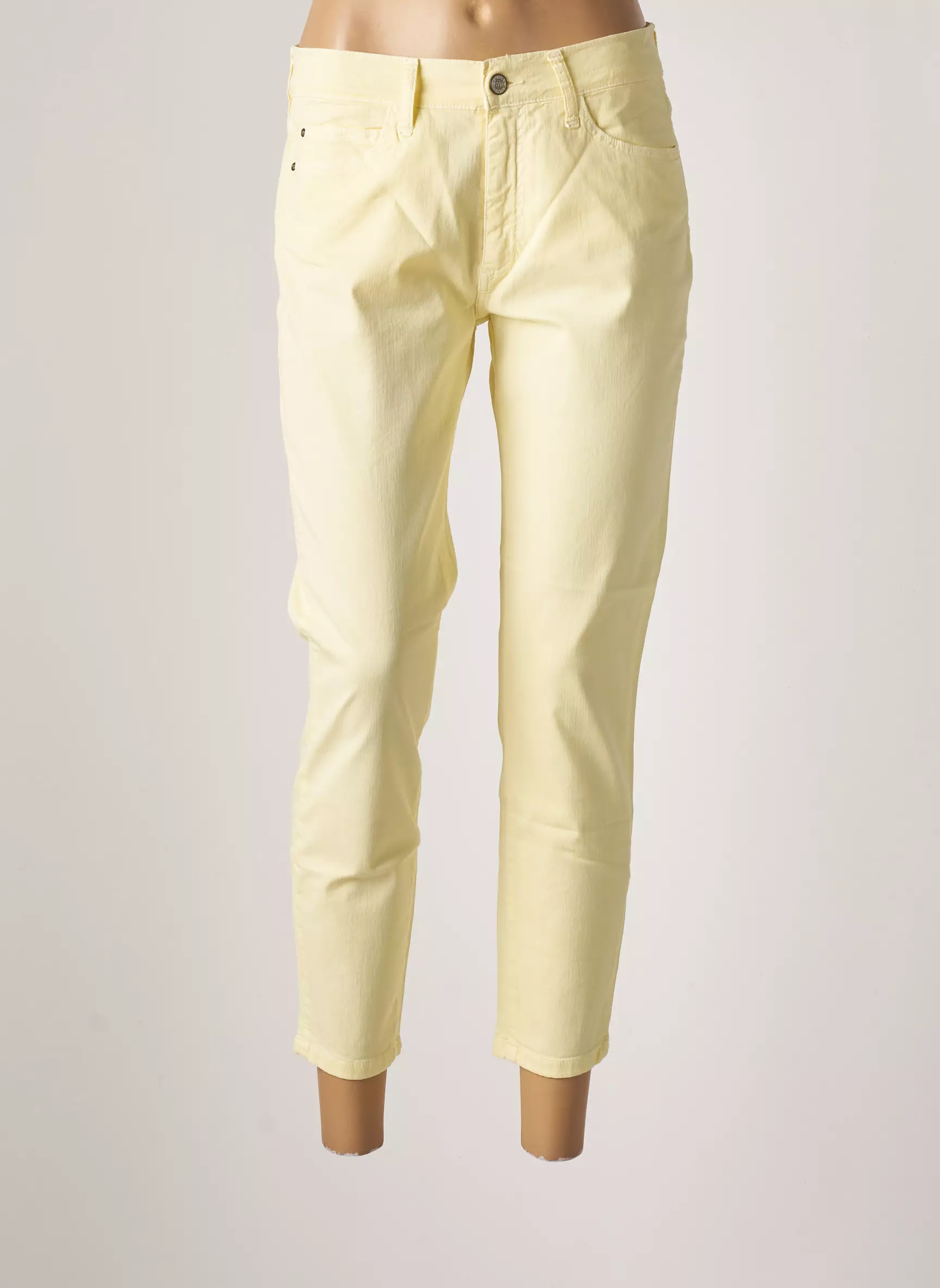 Desgaste Jeans Coupe Slim Femme couleur jaune