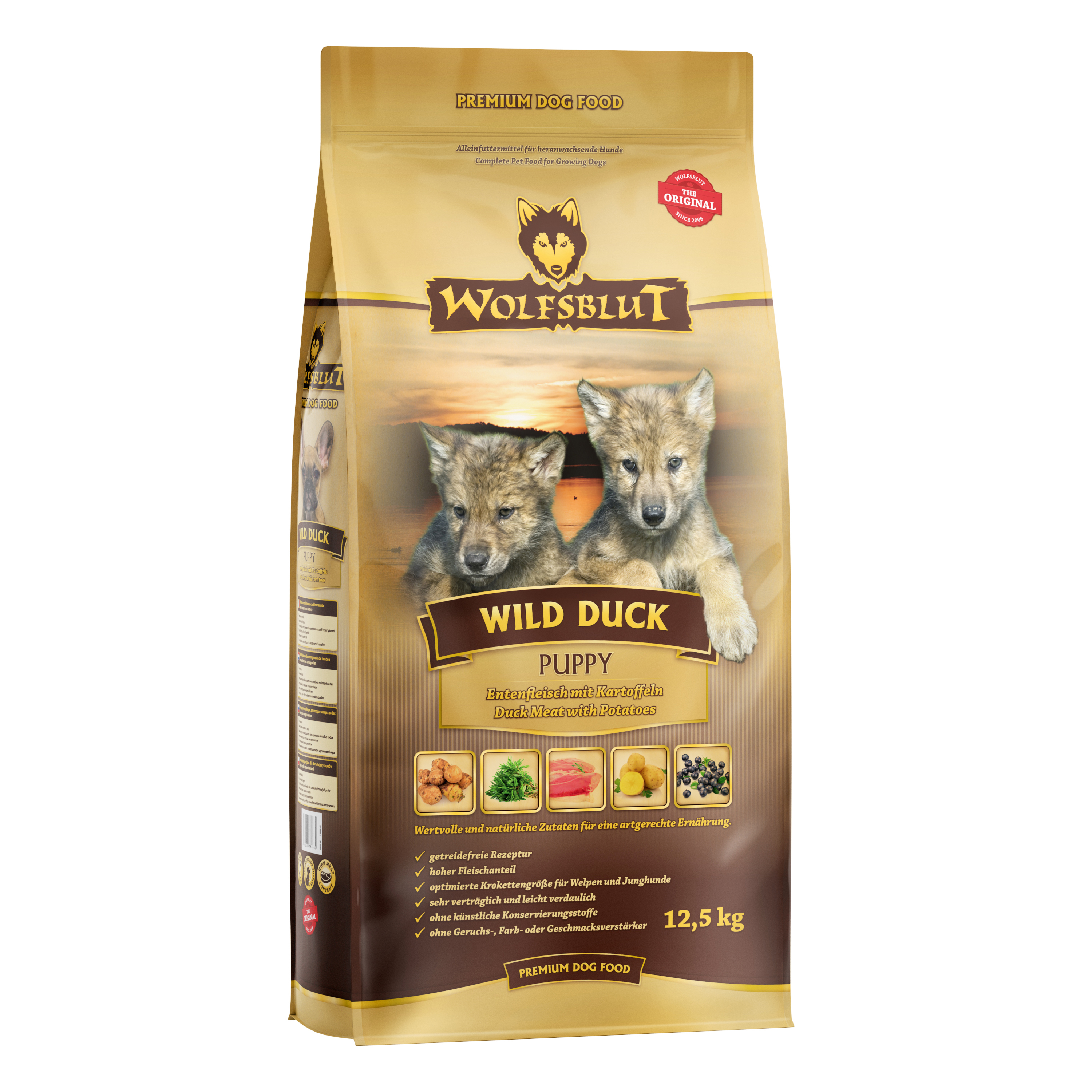 WOLFSBLUT Hundetrockenfutter WOLFSBLUT Wild Duck Puppy 12,5 kg