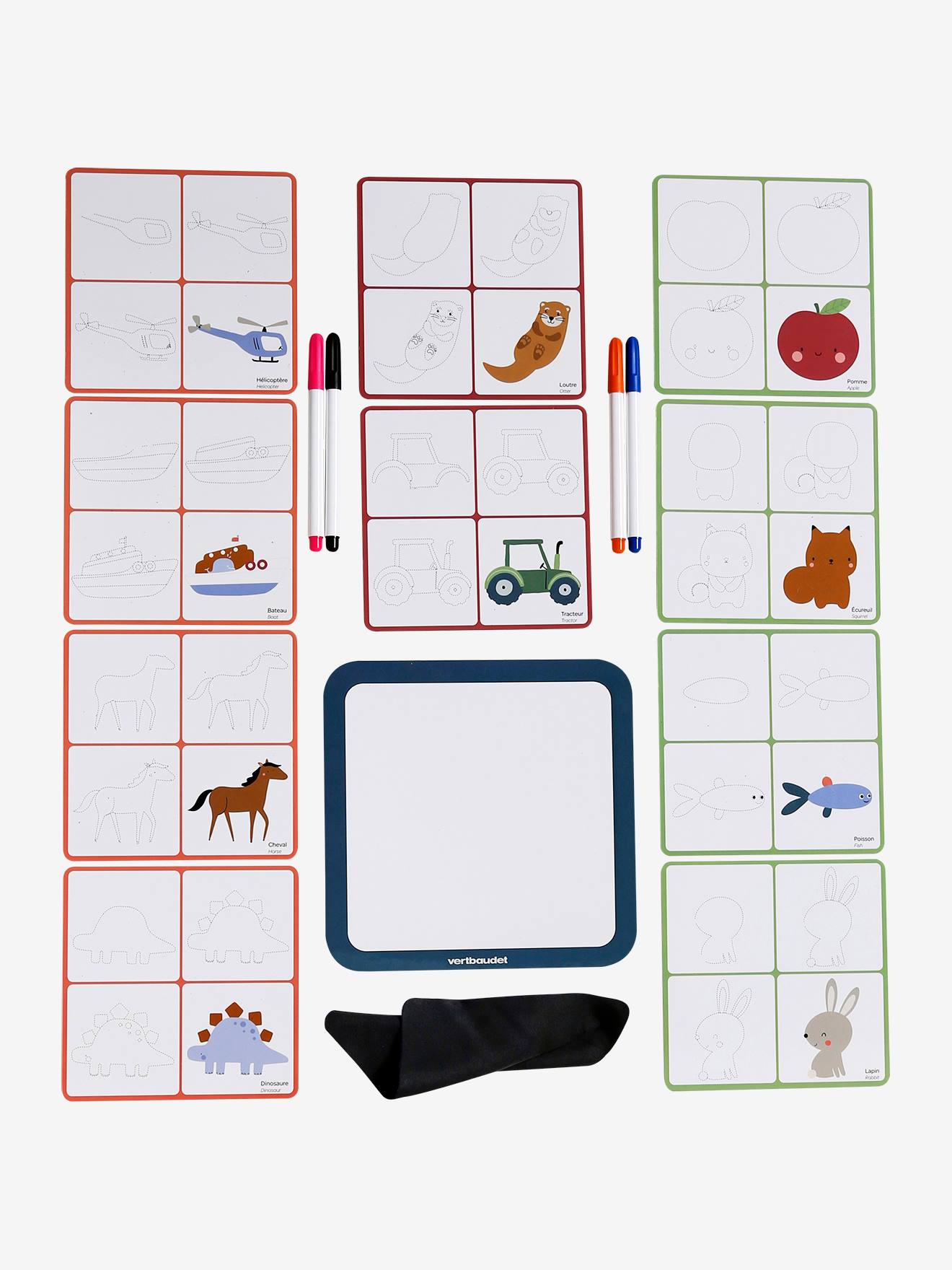 Vertbaudet Kinder Lern-Maltafel KLEINE KÜNSTLER - weiß