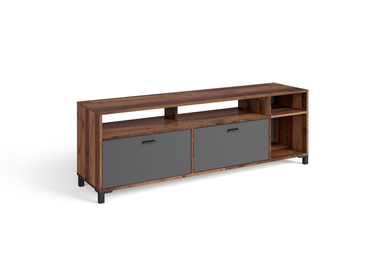 byLiving JACKSON TV-Board, Breite 160 cm, Old-Wood-Optik, anthrazit
