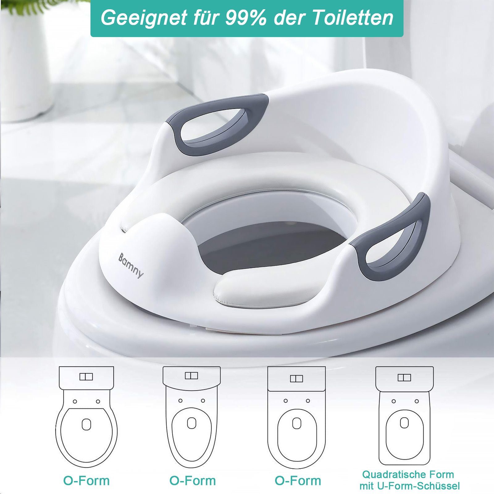BeebeeRun Baby-Toilettensitz Kinder Toilettentrainer WC-Sitz, Kloaufsatz passt auf Runde und Ovale Toiletten
