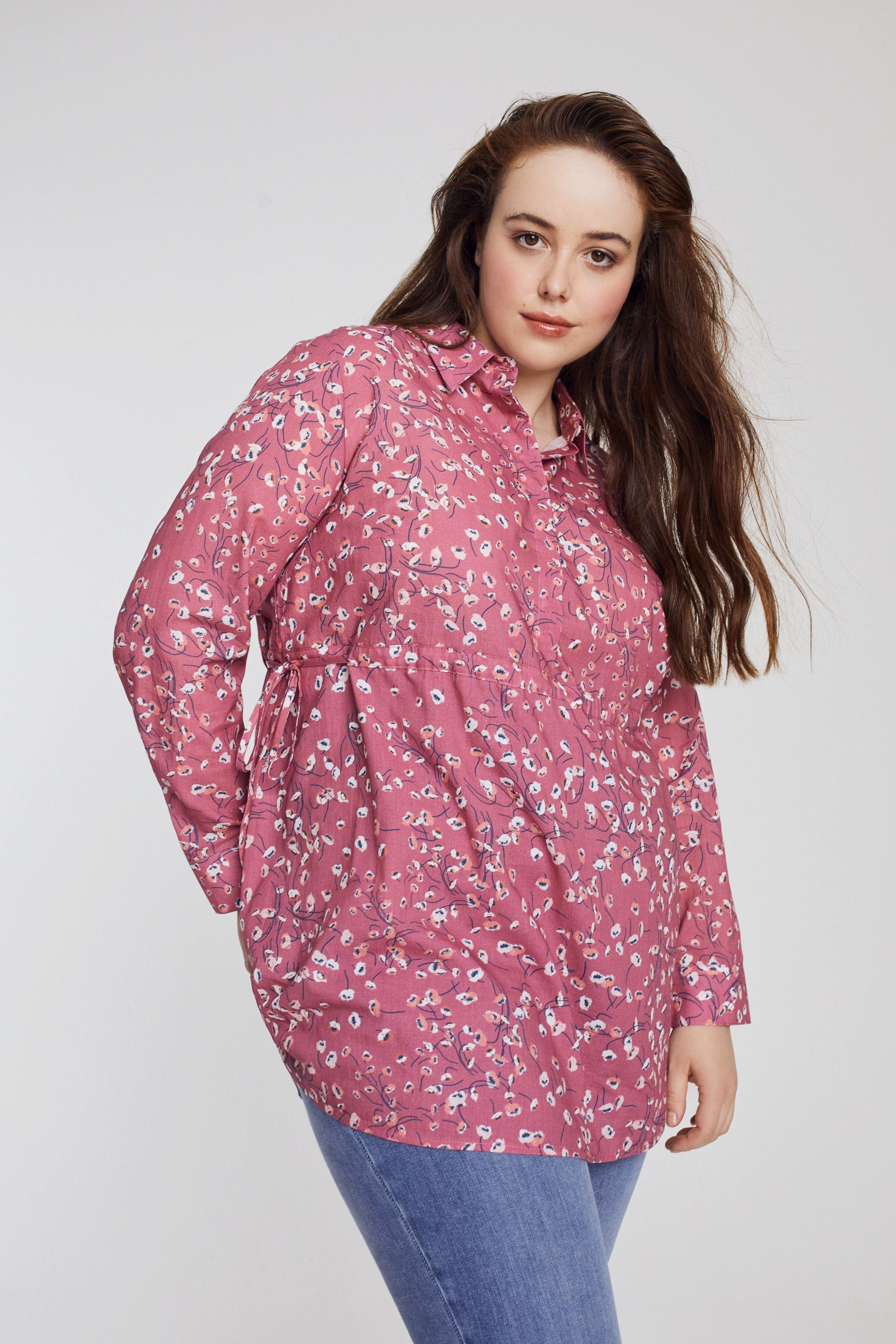 Ulla Popken Umstandsbluse Bellieva-Hemdbluse Still-Funktion Langarm GOTS
