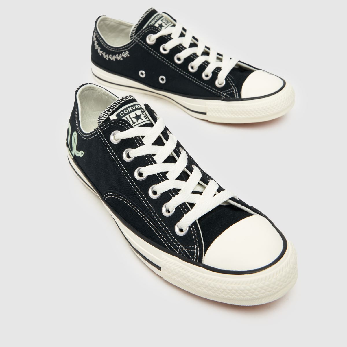 Converse All Star Ox-sneakers i svart och grönt