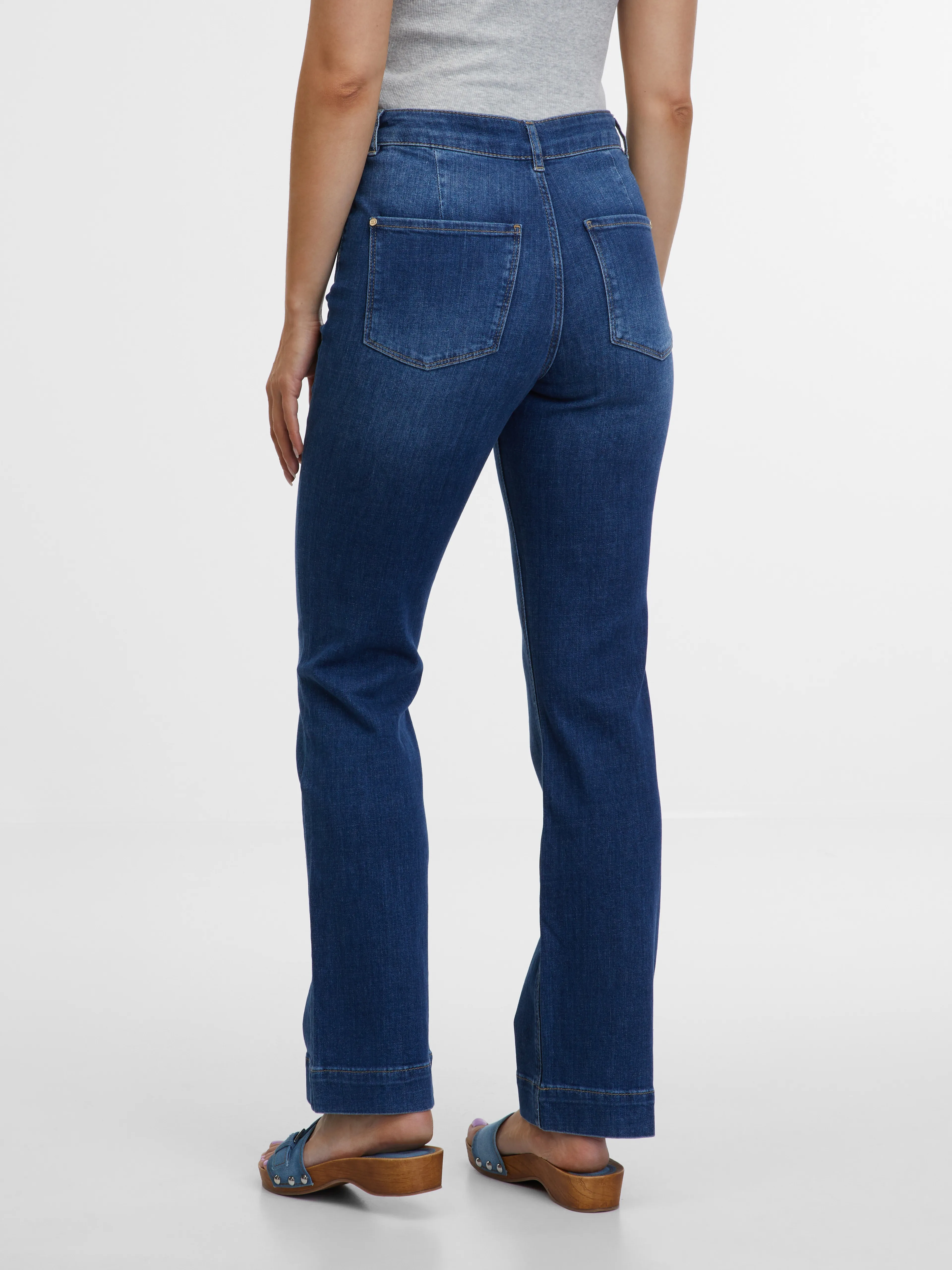 Dunkelblaue Damen-Bootcut-Jeans ORSAY