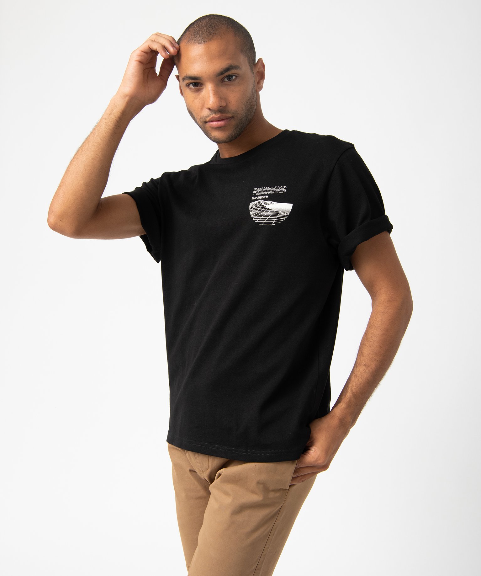Tee-shirt homme à manches courtes oversize avec inscriptions noir | GEMO