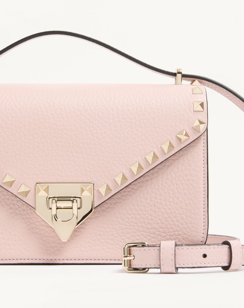Valentino Garavani Rockstud Lille Skuldertaske i Kornet Kalveskind