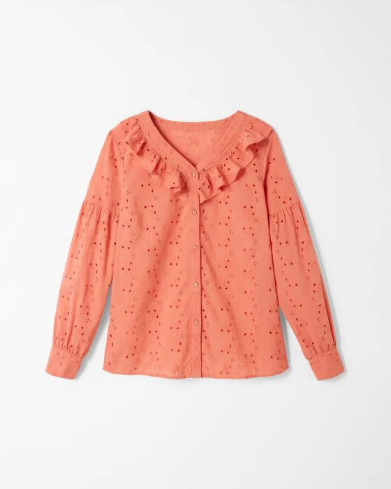 Chemisier à volants broderie anglaise