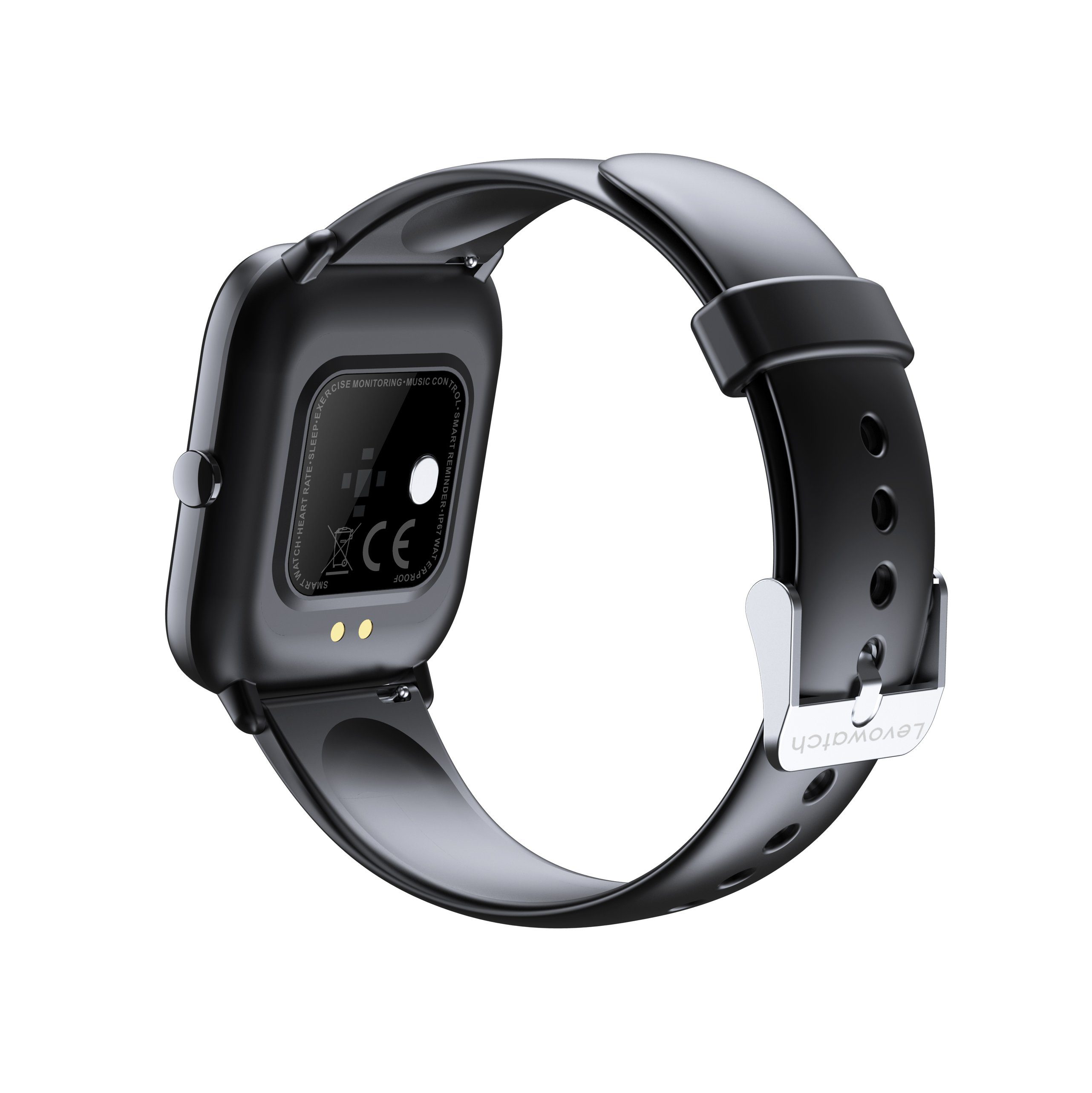 Levowatch L11 Smartwatch (4,3 cm/1,7 Zoll), Wechselband, Thermometer, Alu-Umrandung, 24 Sportmodi (2x Armbänder), Herren