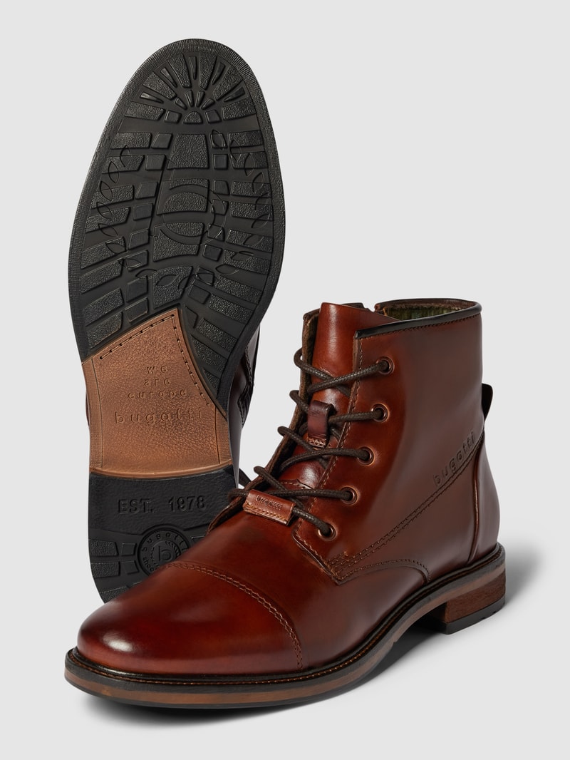 Boots aus Leder Modell 'Marcello' in cognac