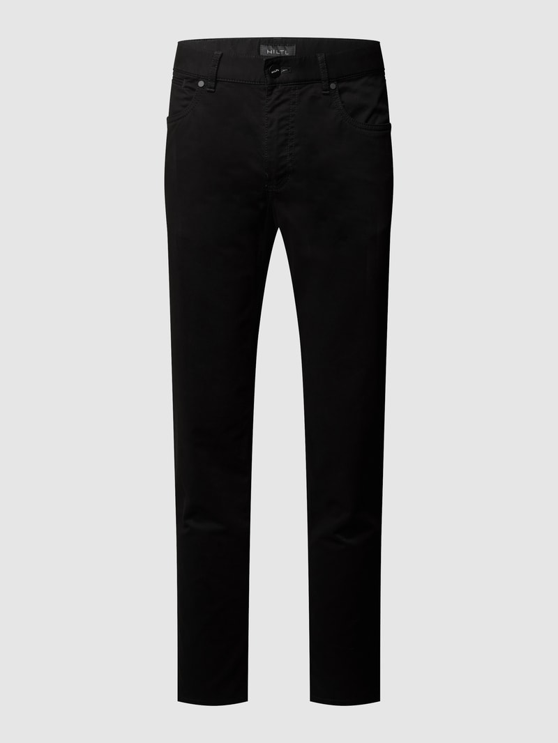 Regular Fit Stoffhose mit Stretch-Anteil Modell 'Perfetto' in schwarz