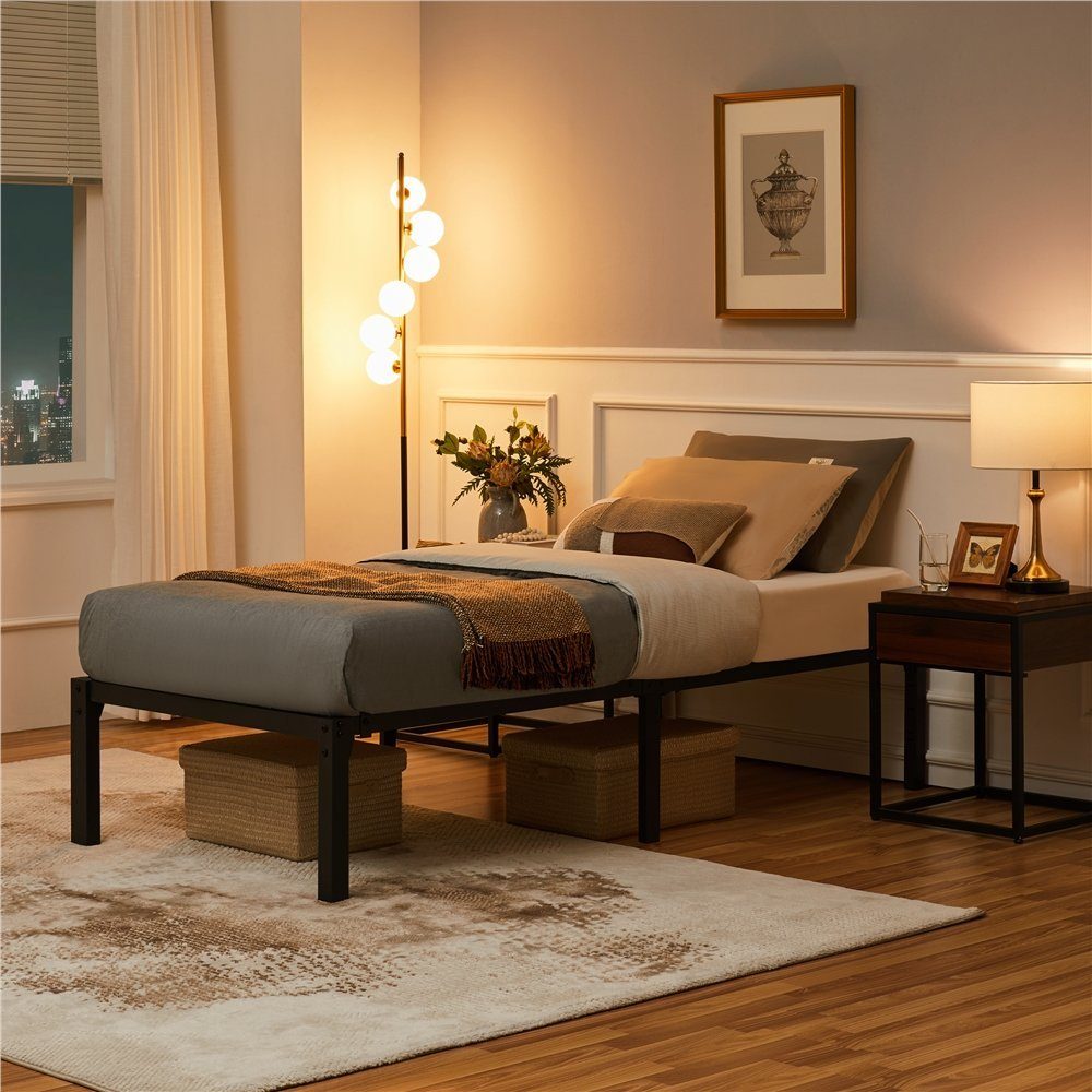 Yaheetech Bettgestell, Metallbett Modern Jugendbett mit Lattenrost
