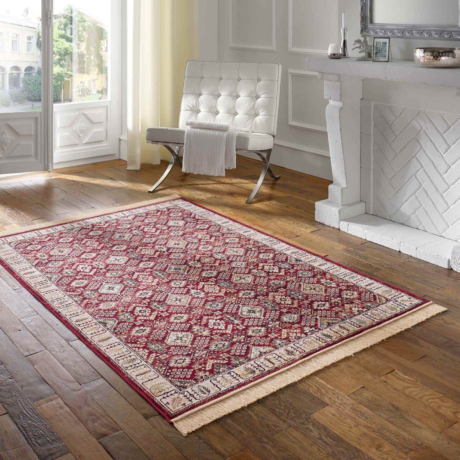 Teppich Palazzo Royal Lori, TaraCarpet, rechteckig, Höhe: 6 mm, Lori Seiden Optik rot Wohnzimmer Schlafzimmer Esszimmer 67x105