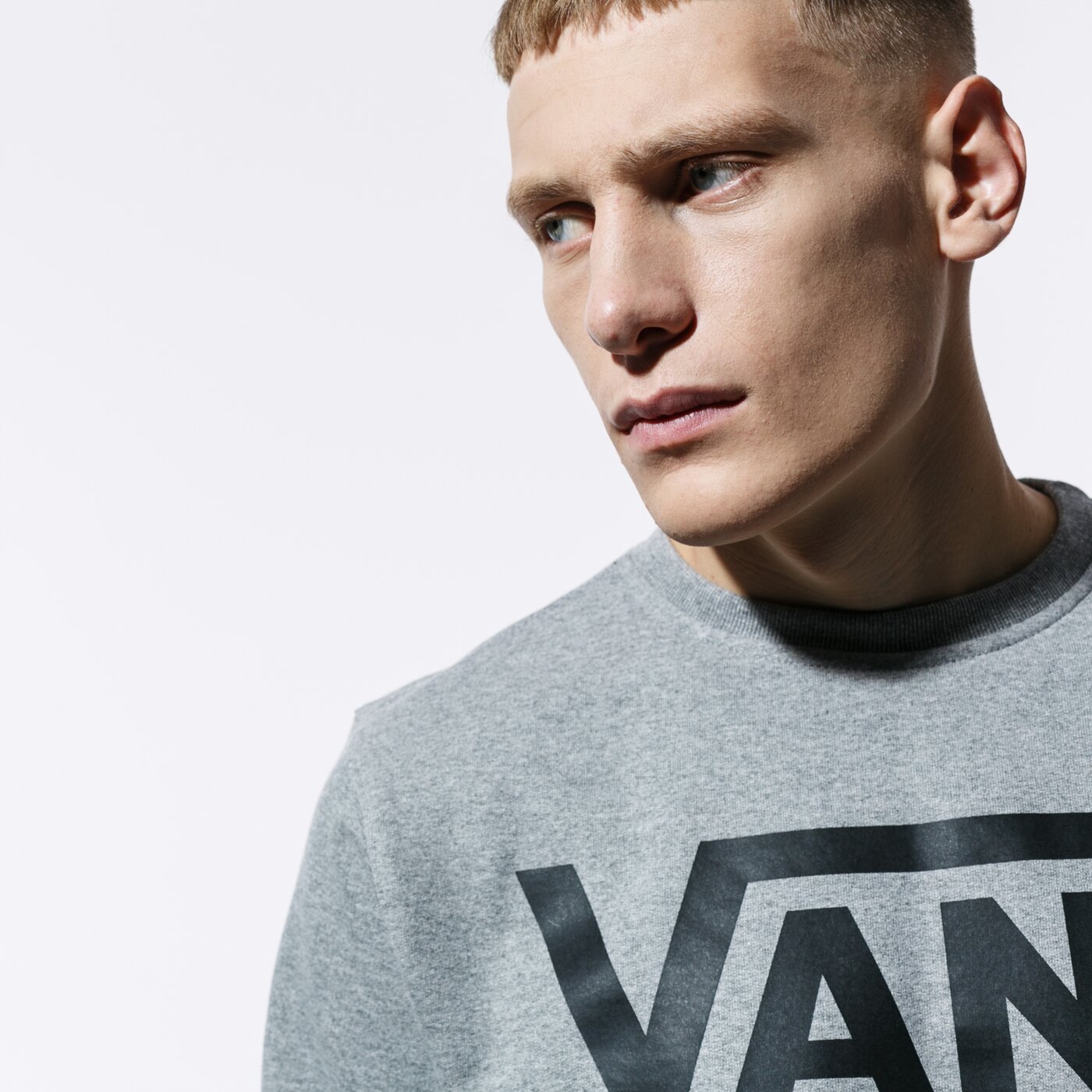 VANS SWEATSHIRT VANS CLASSIC CREW II HEATHER/BLACK Grau