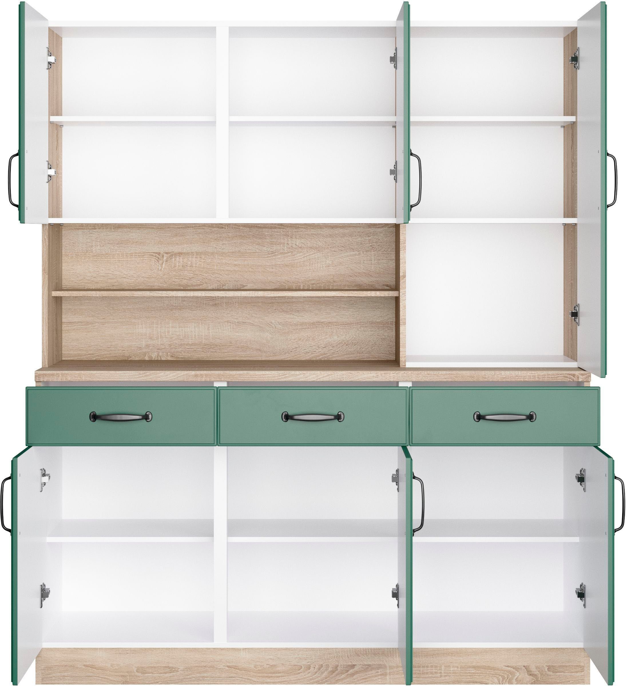 wiho Küchen Küchenbuffet York 150 cm breit, mit Kassettenfront