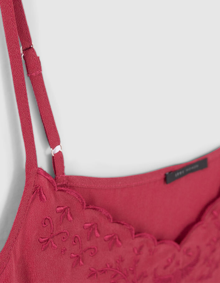 Top camelia esprit lingerie soie brodée Femme