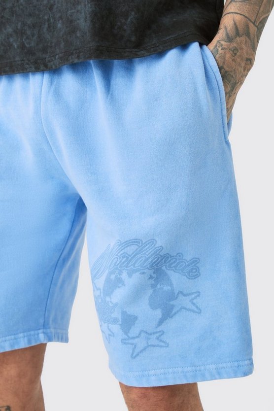 Tall Oversized Dream Worldwide Shorts In Blue