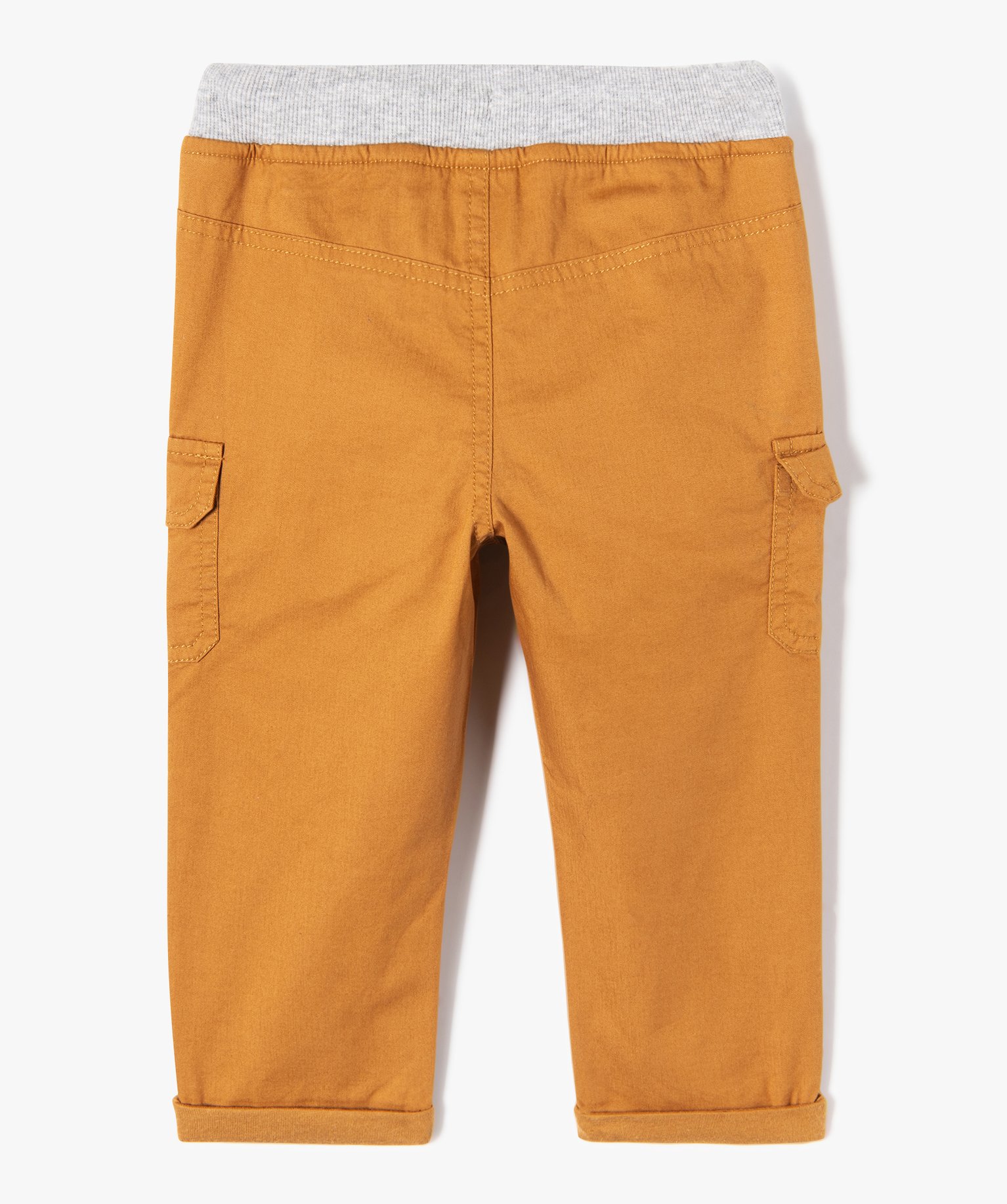 Pantalon coupe cargo doublé avec taille élastique bébé g... marron | GEMO