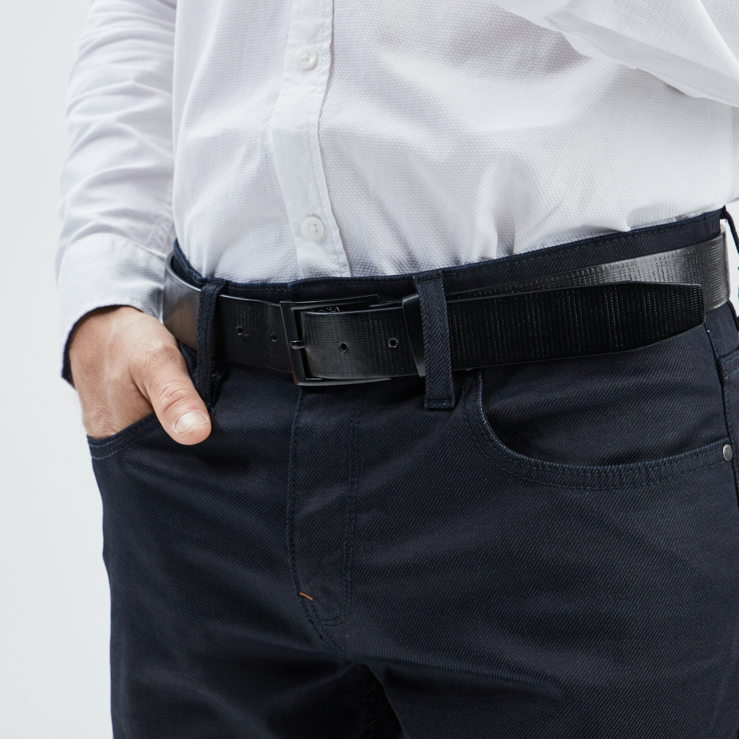 Pantalon droit Creeks denim brut enduit homme | La Halle