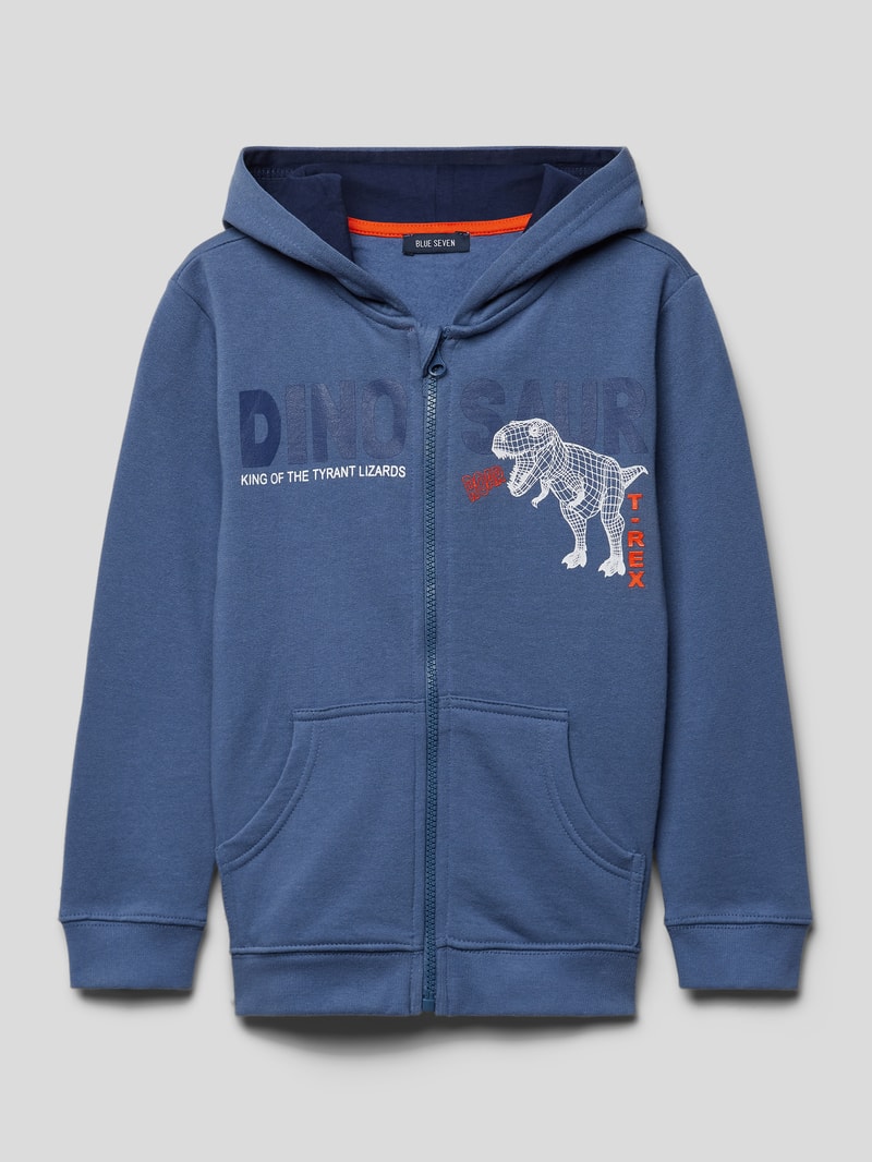 Sweatjacke mit Motiv-Print Modell 'DINO' in jeans