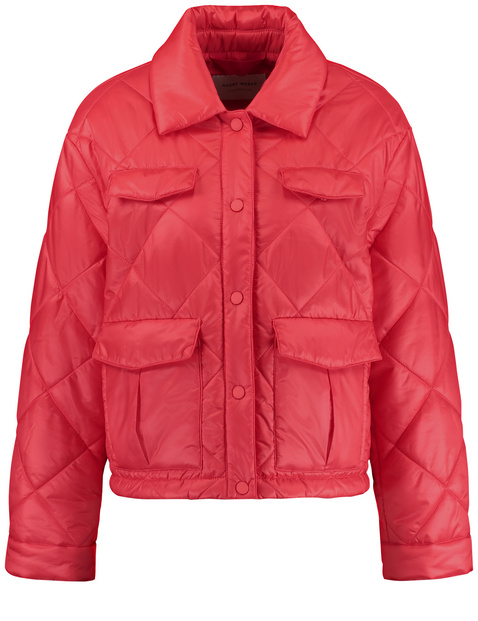 Kurze Pufferjacke mit Tunnelband und aufgesetzten Taschen
