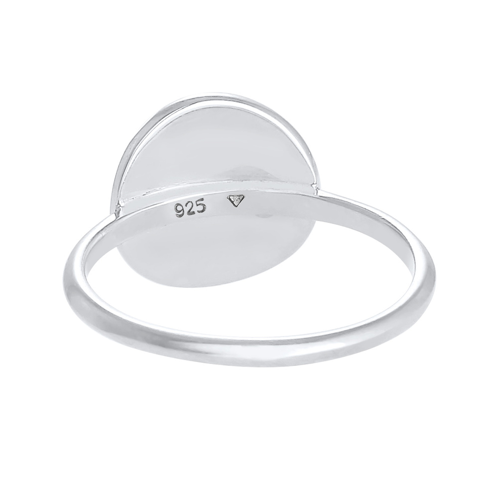 Elli Elli Bague Plaquette pour dames tendance martelée en argent sterling 925 Bague